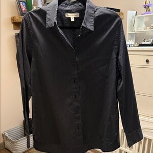 Banana Republic Black Pinstripe Button Down Shirt